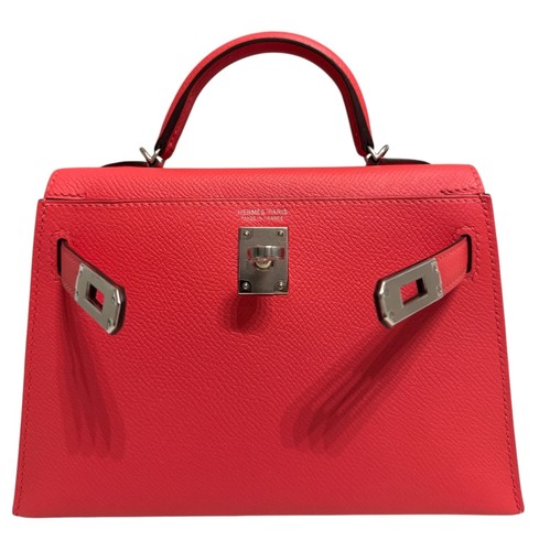 Hermes Kelly Mini 20 Verso Rose Texas Pink Rouge Int Epsom Palladium Hardware - Picture 3 of 11