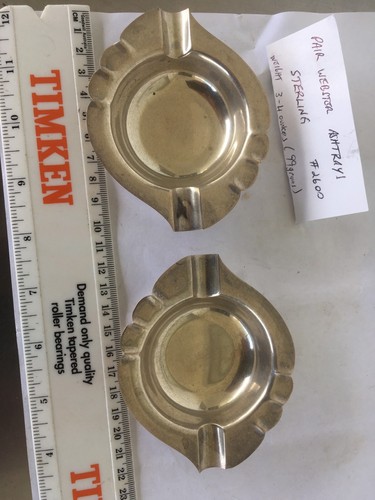 Pair Of Webster Sterling Silver Ashtray - Picture 8 of 8
