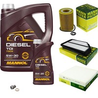 Mann Inspektionspaket 6L Mannol Diesel TDI 5W-30 FüR Honda Civic Viii Hatchback