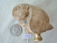 Lamp Finial Beaver  Carved Stone Animal 3 1/4" h x 3 1/4" w  RA