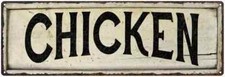 CHICKEN Farmhouse Style Wood Look Sign Gift  Metal Decor 106180028113