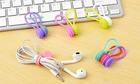 Magnetic Cable Organiser Headphone Tidy Cord Multifuntion Winder 3pcs Blue
