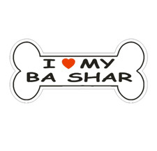 4" love my ba shar dog bone bumper sticker decal usa made