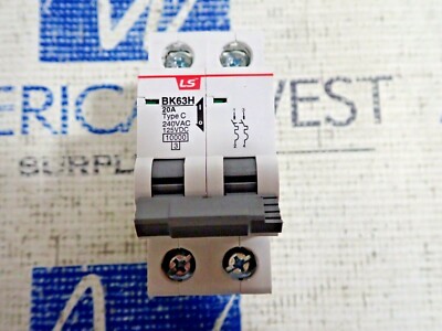 1 NEW LS ELECTRIC BK63H C Curve 2 Pole C20A 20 amp 240V UL1077 Din Rail Breaker