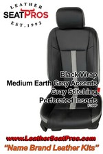 Katzkin Leather Seat Covers 15-20 Ford F-150 Supercrew Xlt Stx Gray Black Sema