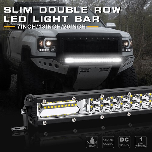 Combo de barra de luces LED de trabajo de doble fila de 7 pulgadas cápsula de conducción todoterreno ATV SUV - Imagen 2 de 12