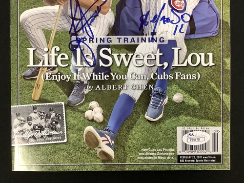 Lou Piniella Signed Sports Illustrated 2/26/07 No Label Cubs Soriano Auto JSA - Picture 5 of 7