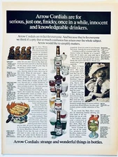 1960s Arrow Cordial Liquor Vintage Printed Ad Large 14x11" + Recipes Bar Decor