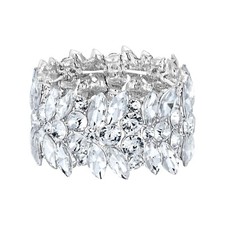 EVER FAITH Women's Stretch Bracelet Marquise Crystal Art Deco Hand Chain Wedd...