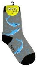 Foozys Sharks Kids Socks Size 6 through 9 1 Pair