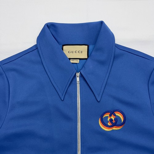 Gucci Tiger Embroidery Interlocking GG Zip Up Technical Jersey Jacket Size M - Picture 3 of 13