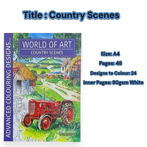 Advanced ADULT COLOURING BOOK Antistress Therapy COUNTRY SCENES WITH 18 PENCILS - Imagen 2 de 11