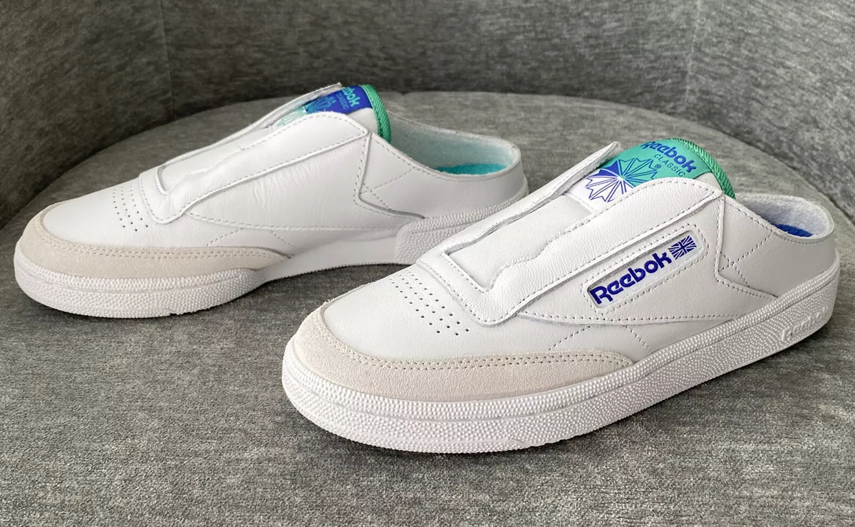 Blind tillid henvise intellektuel Women&#039;s Reebok Club C Laceless Mule Casual Summer Shoes Footwear  Green/blue | eBay