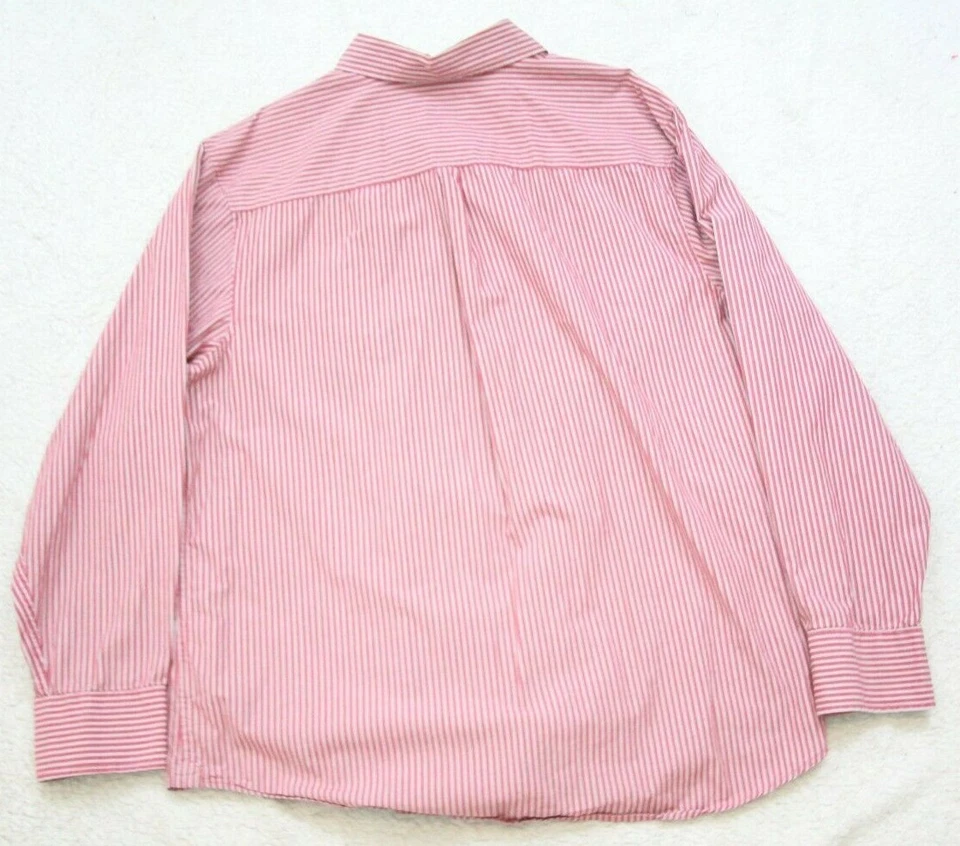 Camisa de vestir Mossimo roja blanca para hombre manga larga algodón bolsillo para hombre XXL 2XL LL27 Foto 2 de 4