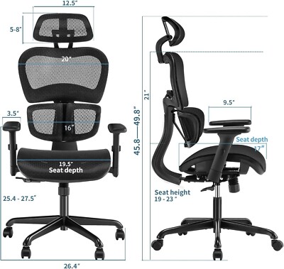 Arm Rest Clatina Ergonomic High Mesh Swivel Desk Chair Sytas