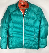 Kjus Winter Jacket Womens Down Filled Sz 44 Sz 2xl Aqua Orange Full Zip Nwot