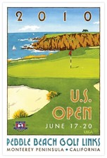Official 2010 US Open Pebble Beach Golf 24" x 36" Poster Graeme McDowell     
