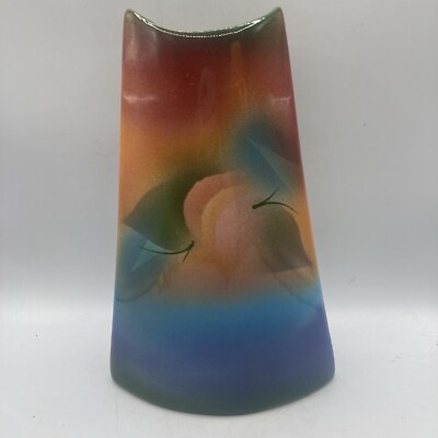 Vintage 1980's Tall Judith Stiles Studio Art Pottery Vase 9 1/4  Signed