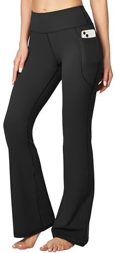 Women's Yoga Pants with Pockets for Women Bootcut Wide Leg Pants Large Black