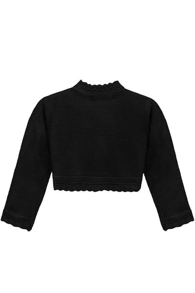 Cardigan Shrug Bolero Long Sleeve Knit Button Closure for Girls - Image 2 of 4