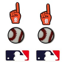 MLB Detroit Tigers Baseball Team For Crocs Shoe Charms Jibbitz - 6 Pieces