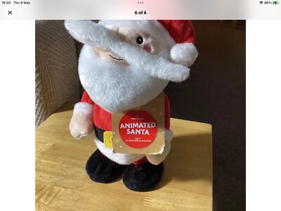 Weihnachten Xmas Animierter Weihnachtsmann Plüsch singt Jingle Bells