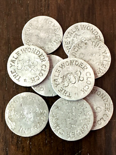 9 Tokens Scarce Burlington Vermont VT Yale Wonder Clock Slot Machine 5¢ #502