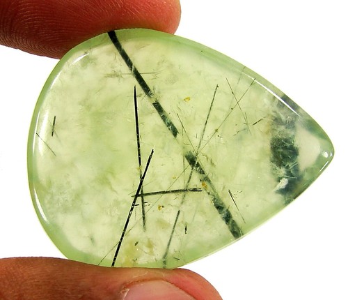 84.50 Ct Natural Green Prehnite Gemstone Stone Cabochon Wire Wrap Stone - 12604 - Picture 2 of 2