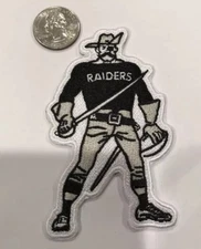 Oakland Raiders Vintage Iron on Embroidered    Patch 4" x 2" Awesome!!
