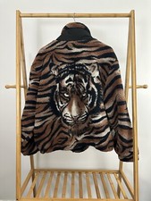 Wrangler Women's Aop Big Tiger Print Sherpa Pile Fleece Full Zip Jacket Size Xxl