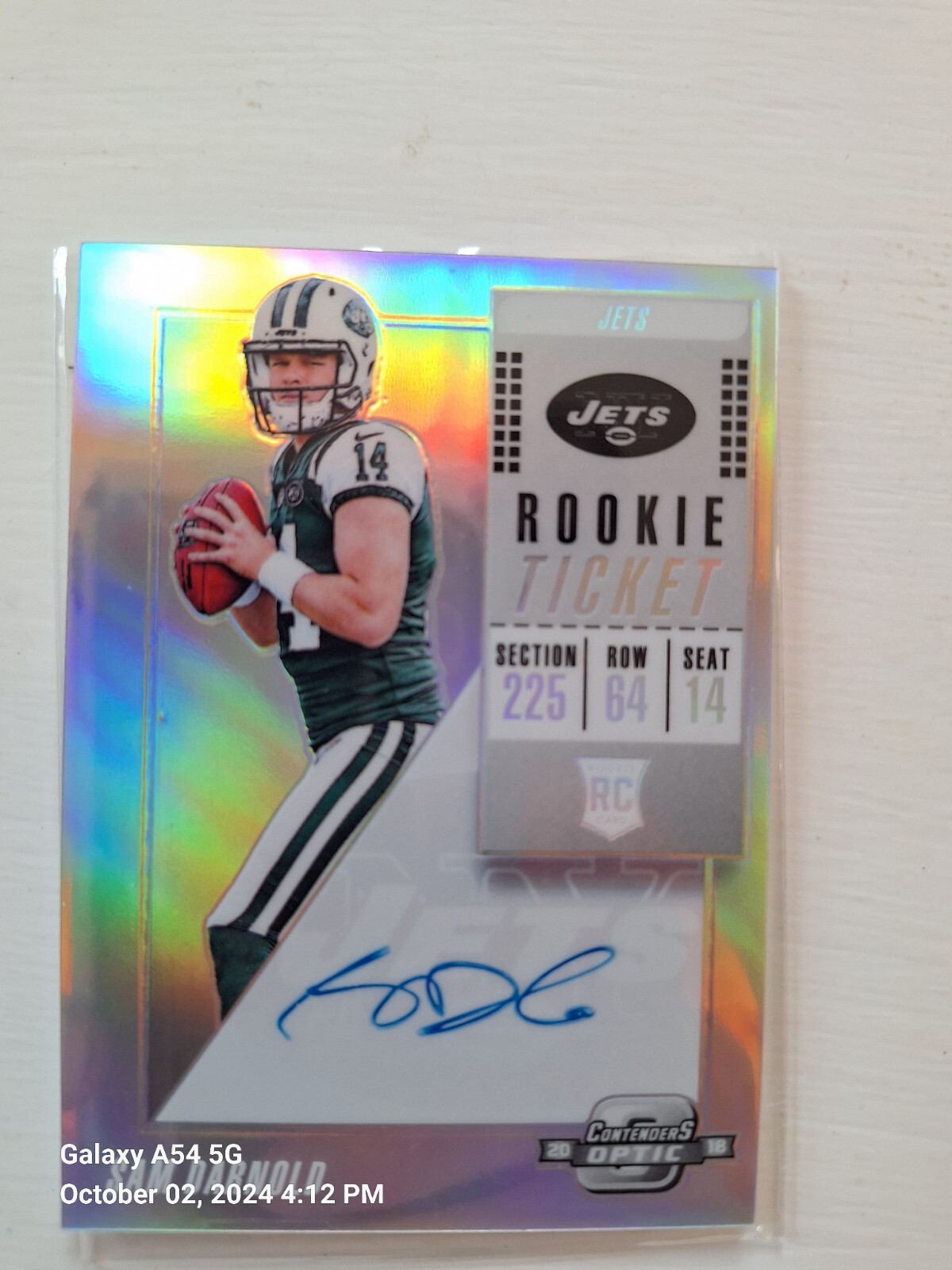 SAM DARNOLD 2018 CONTENDERS OPTIC Rookie Ticket SILVER RC AUTO Holo 103 