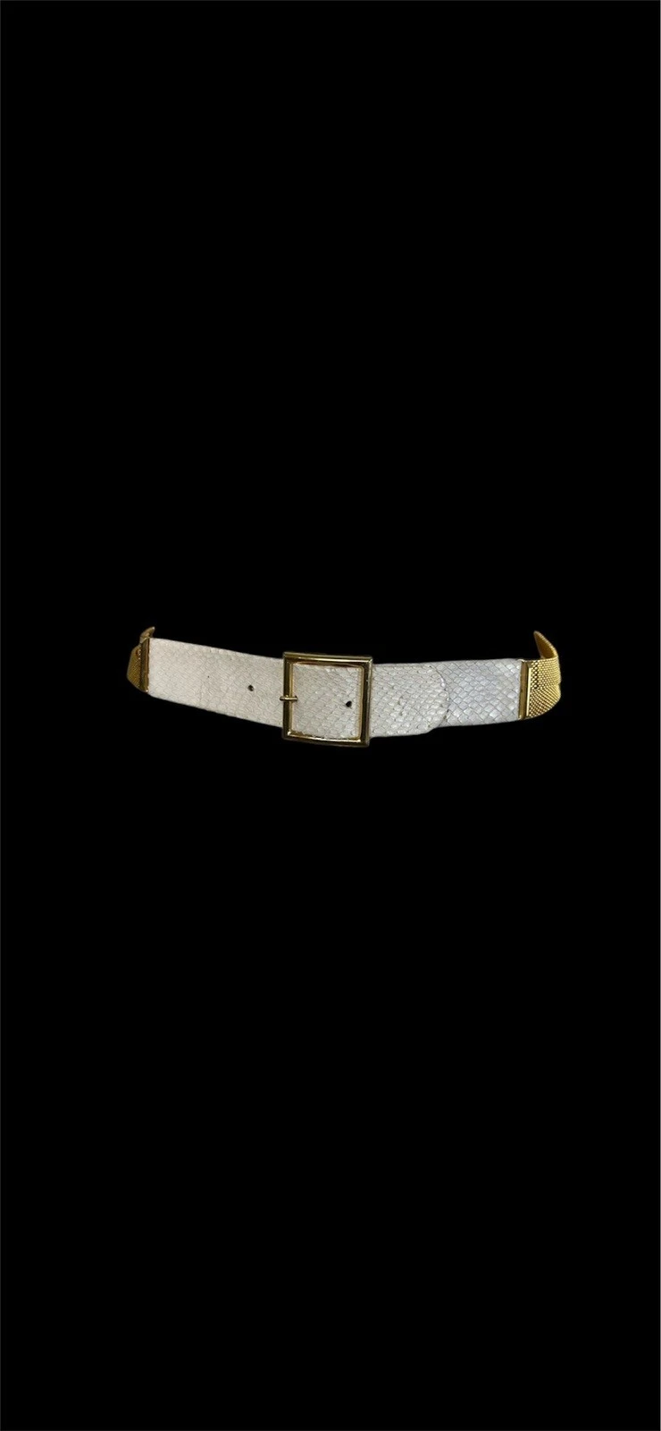 Ceinture Christian Dior vintage peau de lézard chaîne dorée