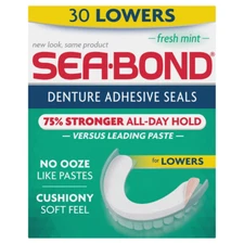 Sea Bond Lower Secure Denture Adhesive Seals, for an All Day Strong Hold, Fresh