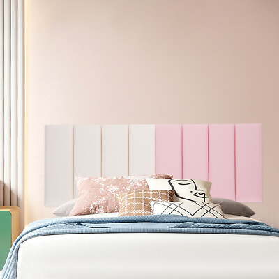 8 Pcs Wall Panels Self-Adhesive Wallpaper Anti-collision Wall Padding 20*50cm