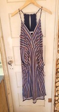 BCBGeneration Striped Bohemian Draped High Low Dress Size Small