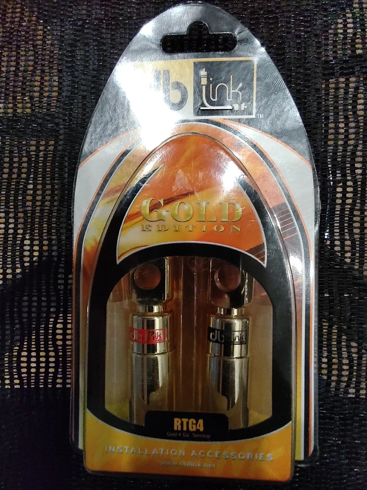db Link Gold Edition RTG4 + & - 4 Ga. Ring Terminals w/Outer Protector Sleeves - Image 2 of 4