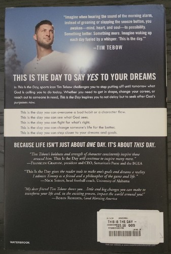 This Is The Day 1st Edition Hardcover Dust Autographed/Signed By Tim Tebow NEW - Bild 3 von 4