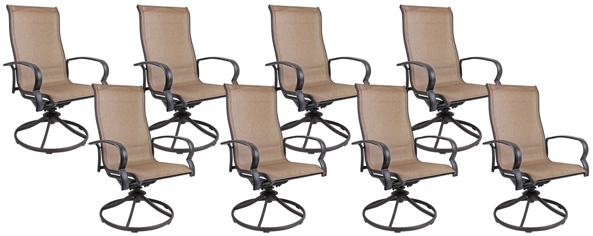 Patio Master Bellevue Sling Rocker Outdoor Brown Aluminum Chair