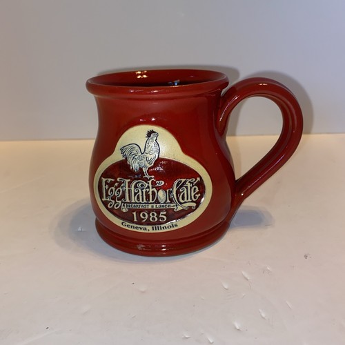 Deneen Pottery Egg Harbor Cafe Mug Geneva Illinois 1985 Red eBay