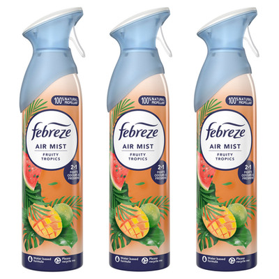 3 x Febreze Air Mist Freshener Spray Fruity Topics 185 ml sichere Verwendung für Zuhause