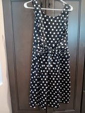 American Living Dress Black /White Polka Dots Dress Size 6 Rockabilly Pin-Up