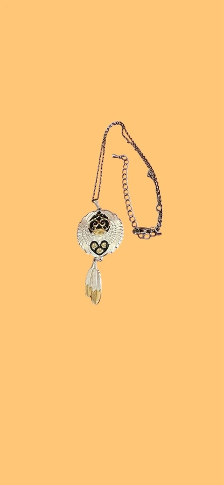 Винтажный Montana серебряников гвоздики серьги ожерелье комплект серебро золото черный тон - Изображение 3 из 4