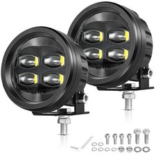 2x 3.5 80w Sae Led Fog Lights Street Legal Wide Cornering Dot Approved Utv 4wd