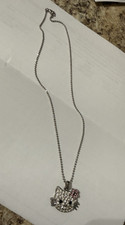 Girl s Hello Kitty Rhinestone Kitty Head 8.5 Inch Necklace