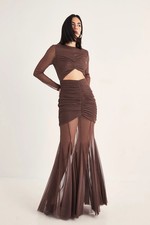 Nastygal Chocolate Maxi Dress Womens Occasion Dresses