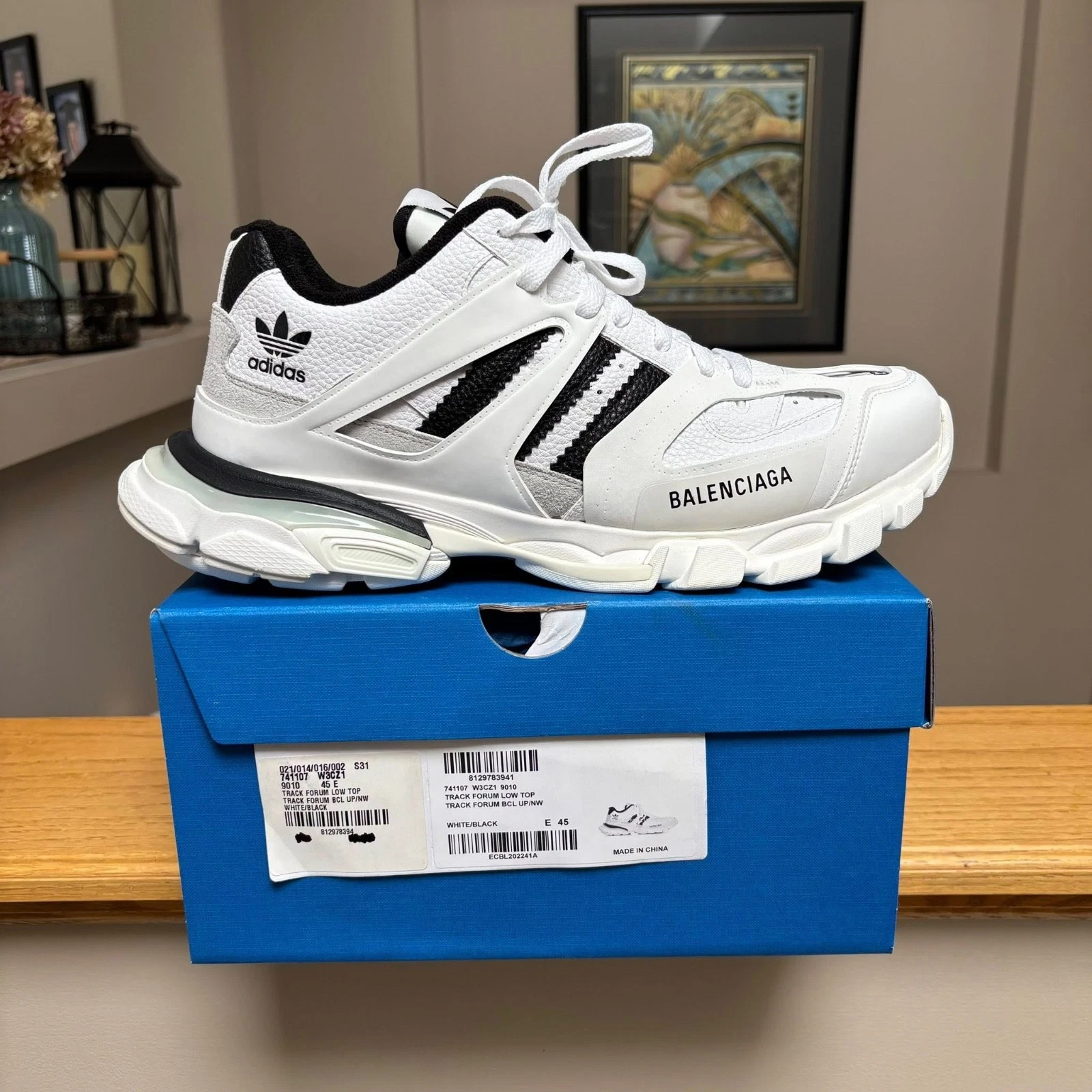 Balenciaga — Balenciaga x Adidas White Track Sneakers - 45EU / 12US - $1250 - New - Authentic