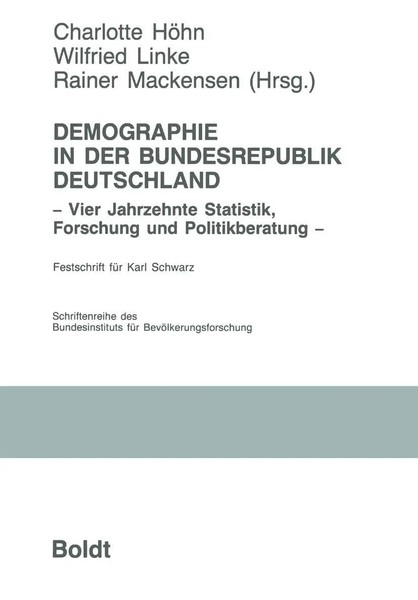 Charlotte HöHn (U. A.) | Demographie In Der Bundesrepublik Deutschland | Buch-image