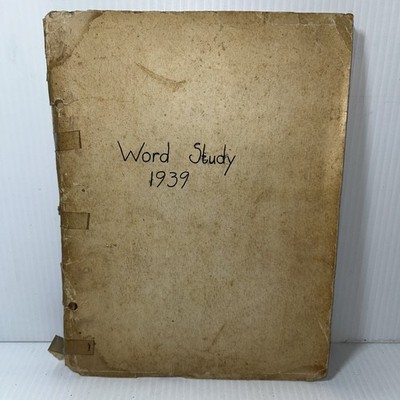 Word Study 1939 Vintage Handmade Student Notebook Manuscript Language Arts