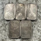5 Rare Vintage 1981 1 Troy Ounce .999 Silver A-Mark Amark Chunky Ingot Style Bar