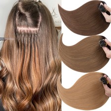 Ombre Nano Ring Russian Remy Human Hair Extensions Thick Pre-bonded Nano Beads